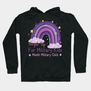 Funny Month Of The Military Child 2022 Rainbow Design Hoodie